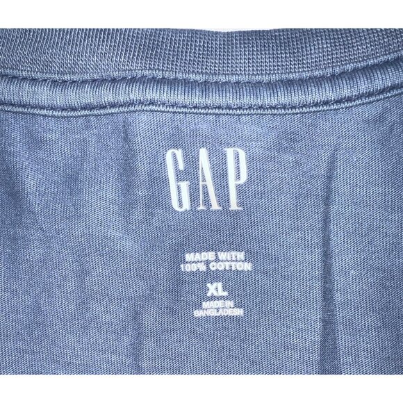 Gap Unisex Pullover Long Sleeve Shirt Size XL Blue 2-Button Front Lightweight - Picture 3 of 3